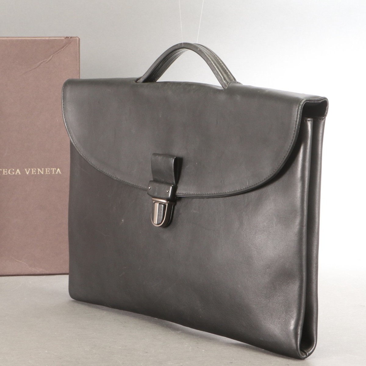 1円～【BOTTEGAVENETA】 書類カバン イントレ ダークブラウン 13095 