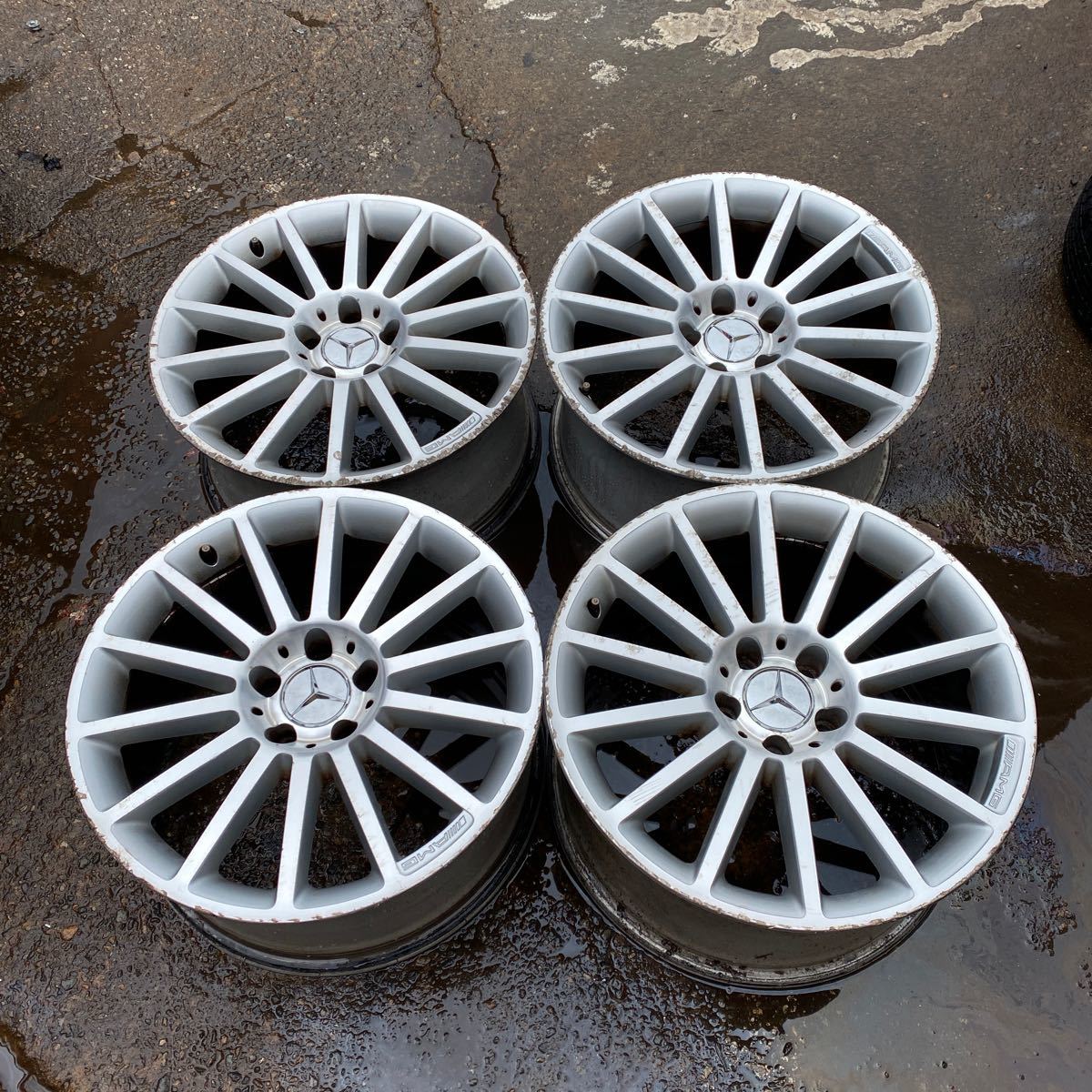 刻印あり!本物!メルセデスベンツR230 SLクラス AMGスタイリング V18インチ F)8.5J+30 R)9.5J+33 W211Eクラスにも!