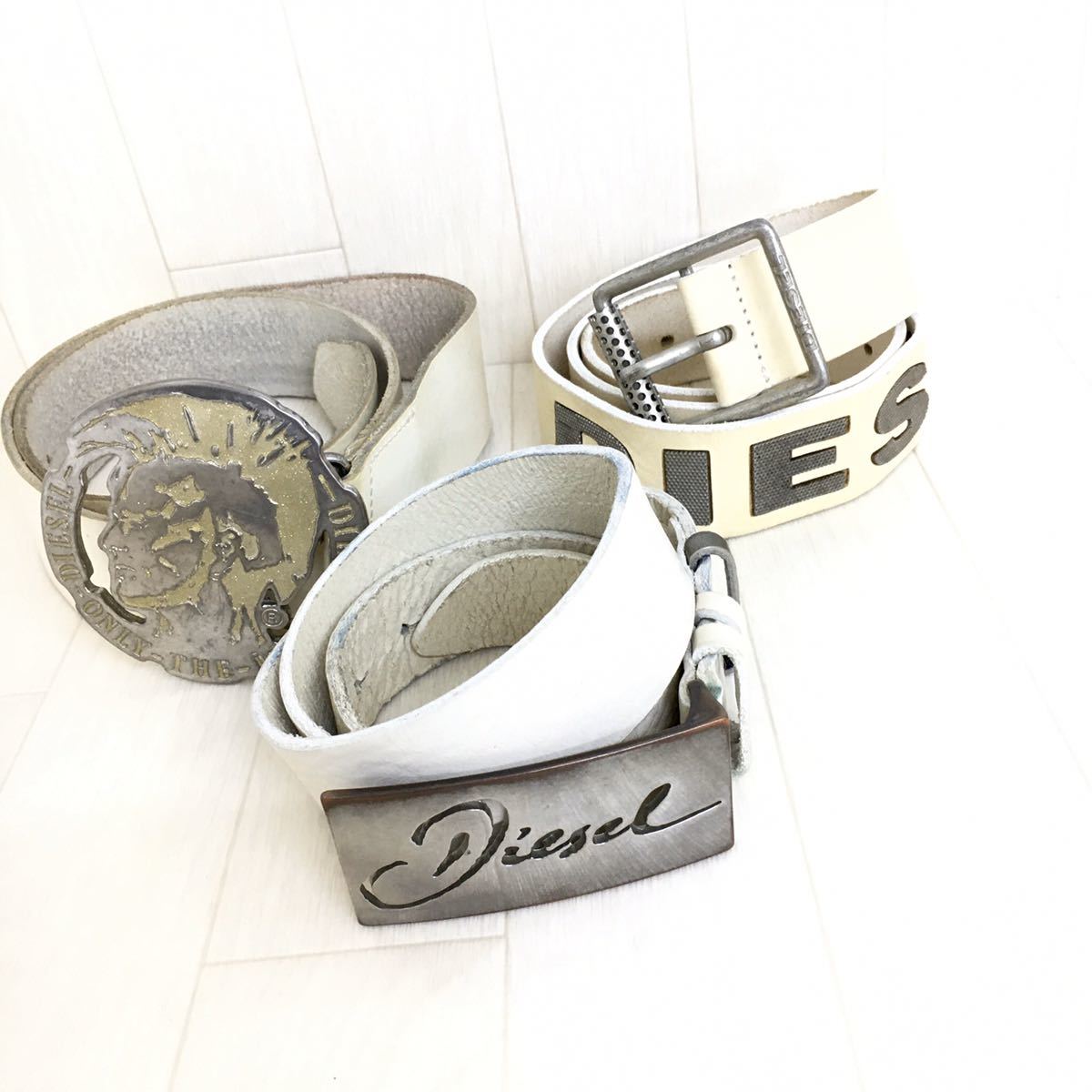 N073 DIESEL ディーゼル メンズ レザー ベルト 3本セット まとめ売り