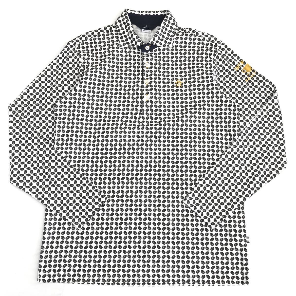 本物保証，新作登場 Munsingwear マンシングウェア 胸元ロゴ刺繍 ストレッチ素材 長袖ポロシャツ L ホワイト&times;ブラック 総柄 メンズ ゴルフウェア(マンシング)｜売買されたオークション情報、yahooの商品情報を シャツ