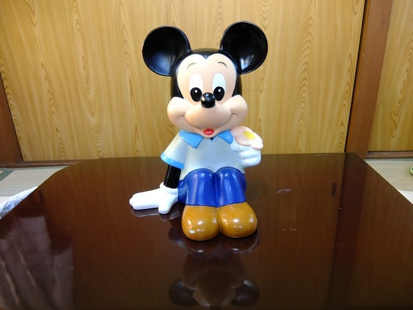 ○○ ミッキーマウス 貯金箱 三菱銀行 店頭カウンター用 非売品 ソフビ