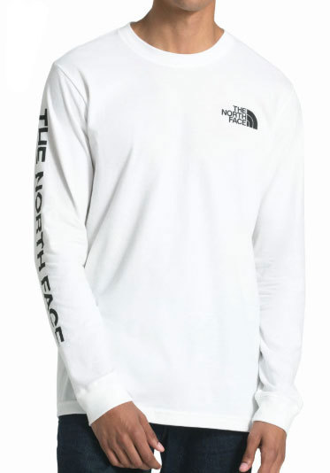 数量限定，100%新品 ノースフェイス メンズ ロンＴ 長袖 Tシャツ ホワイト XL コットン アメリカ 正規品 オシャレ 袖ロゴ アウトドア 春 スプリング(長袖Tシャツ)｜売買されたオークション情報、yahooの商品情報を 男性用