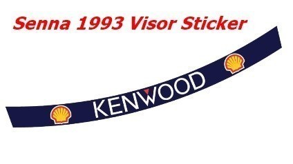 高品質！ アイルトン セナ 1993 バイザーステッカー KENWOOD SHOEI X