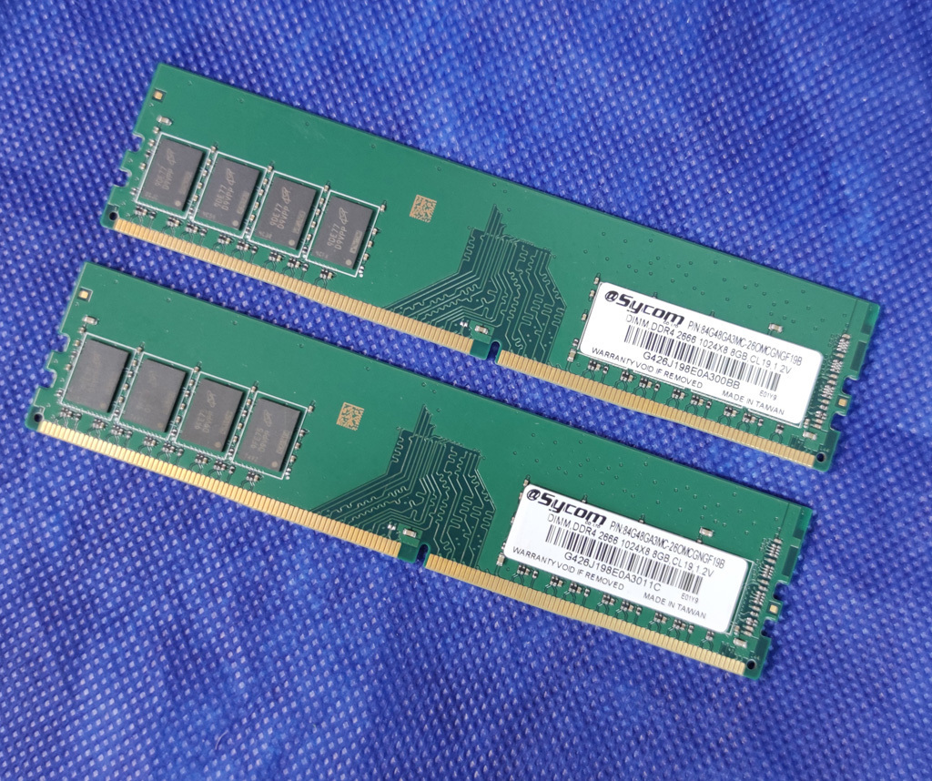 サイコム】 Sycom 8GB DDR4-2666 x2枚 (計16GB) @Used@ 0413E