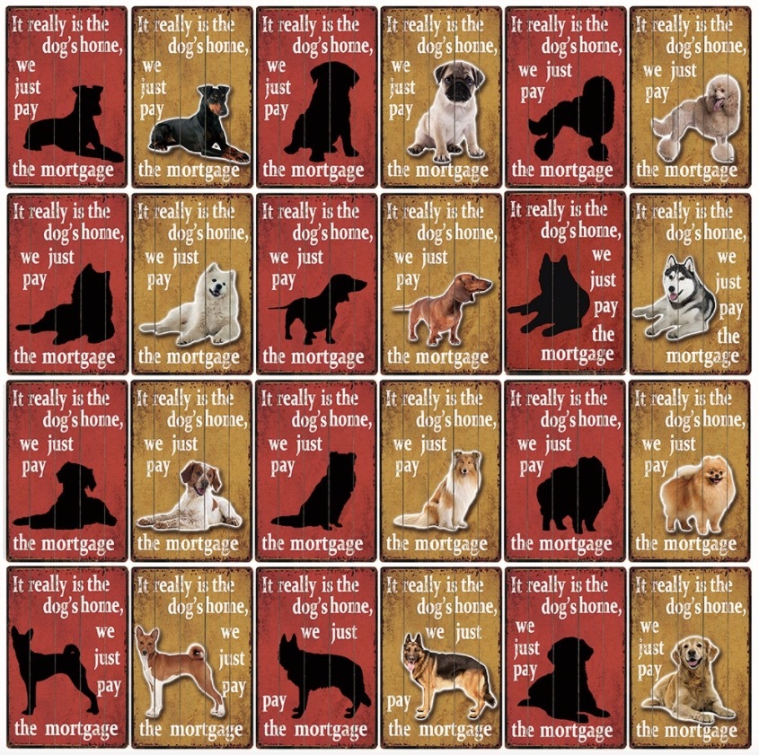 504 メタル 4017 アメリカン雑貨 アートパネル サイン シルエット ブリキ プレート ペット 動物 昭和レトロ 犬 看板 金属製 21年最新入荷 サイン