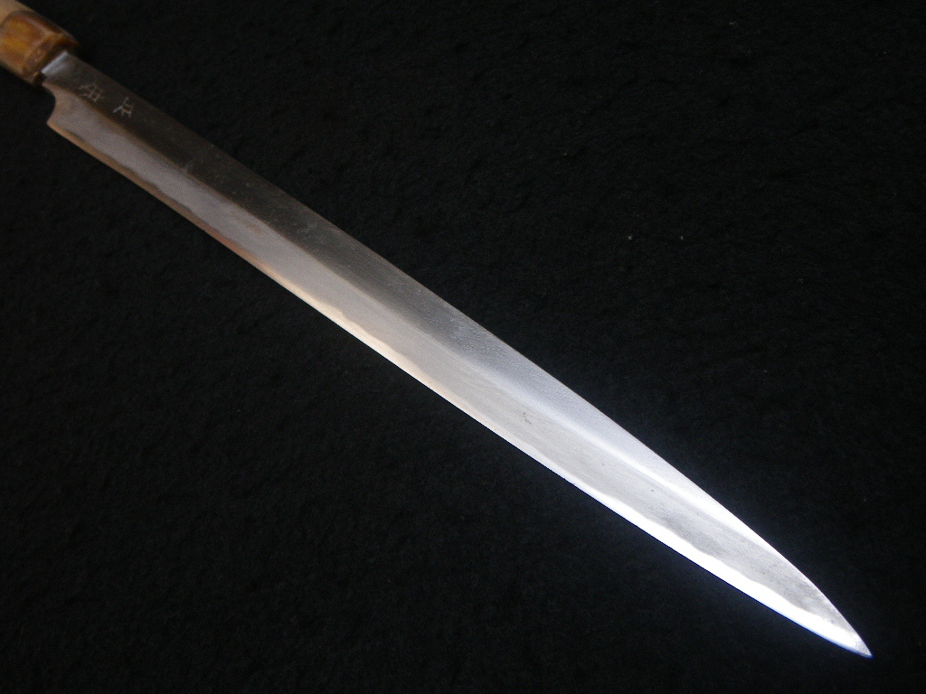 築正本 フグ引き包丁 研ぎ済 水牛柄 刺身包丁 ふぐ引き 全長約41cm 9寸5分 水牛純正柄 270㎜ てっさ包丁 薄峰柳刃 和包丁 ふぐ引き 鉄鎖刀