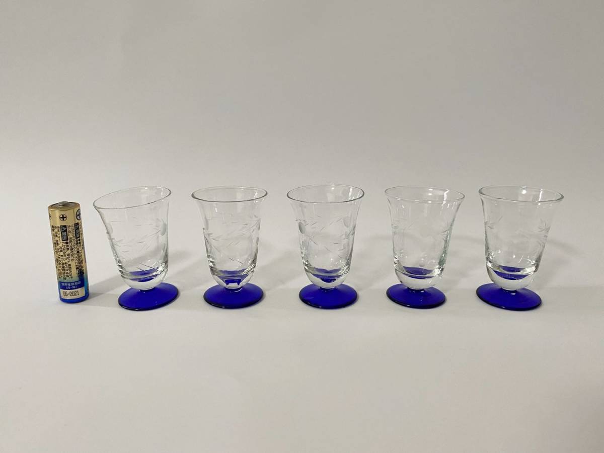 水》レトロガラス ブルーショットグラス5客 吹きガラス 2026年最新 