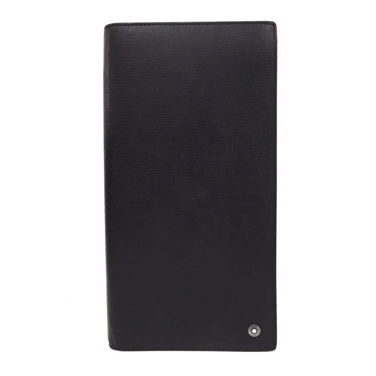 1円 美品 MONTBLANC モンブラン レザー ラウンドファスナー ウォレット