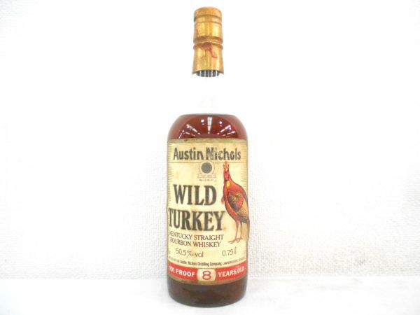 超激得，人気 古酒 WILD TURKEY ワイルド ターキー 8年 ケンタッキー ストレート バーボン ウイスキー 金 旧ボトル 750ml 50.5% 未開栓 T10881N-S(バーボン)｜売買されたオークション情報、yahooの商品情報をアーカイ バーボン