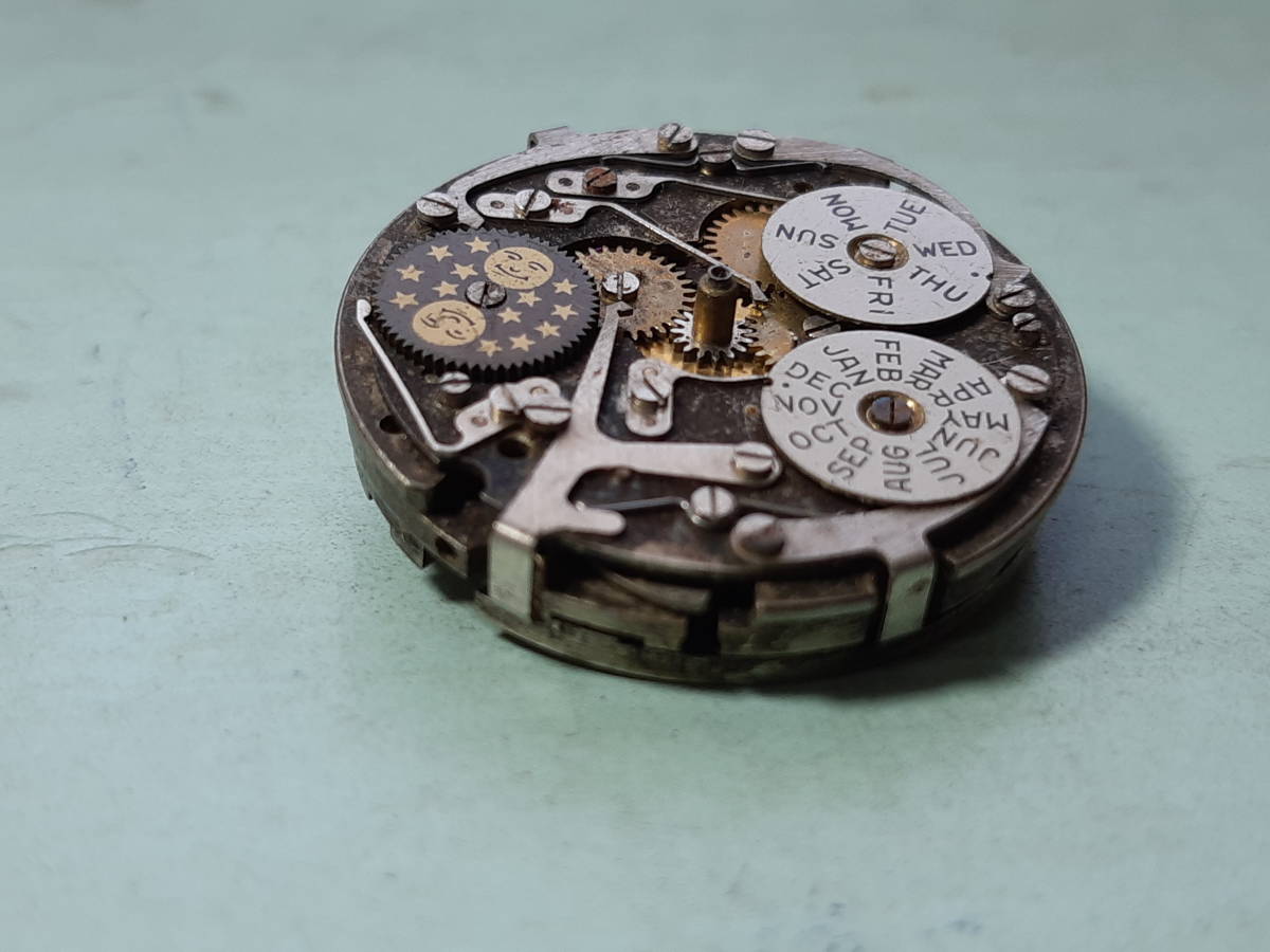 ジャンク ピアース PIERCE 手巻き トリプルカレンダー ムーンフェイズ 17石