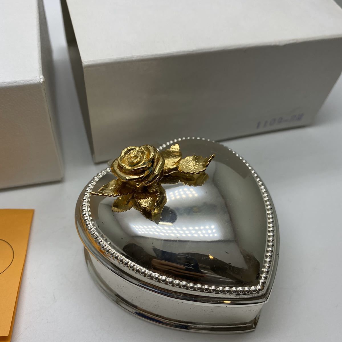 新品 未使用 オルゴール シルバーギャラリー 銀メッキ ハート型