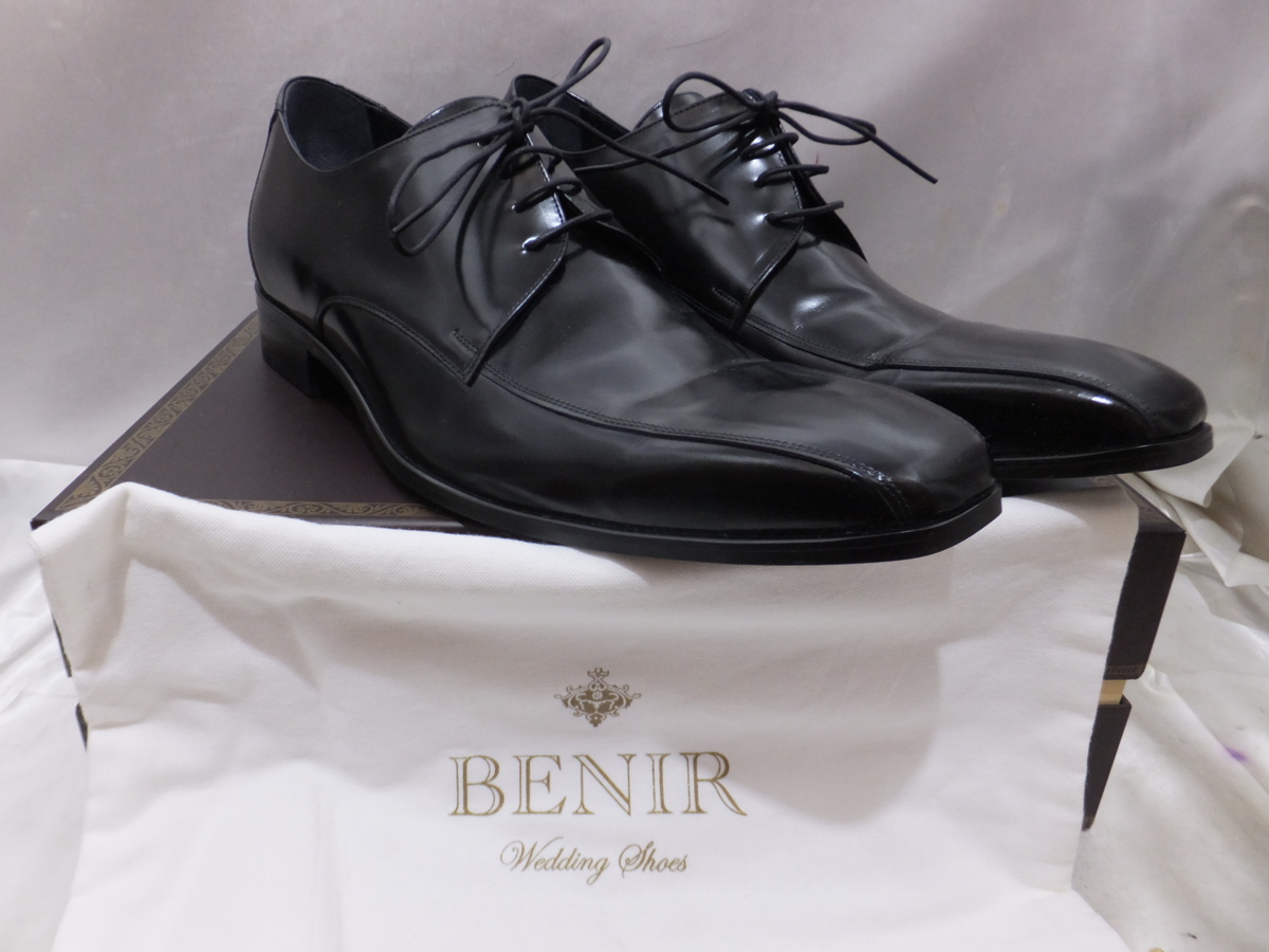 BENIR ベニル ウェディングシューズ 28cm 革靴 レザー 黒 ブラック 箱