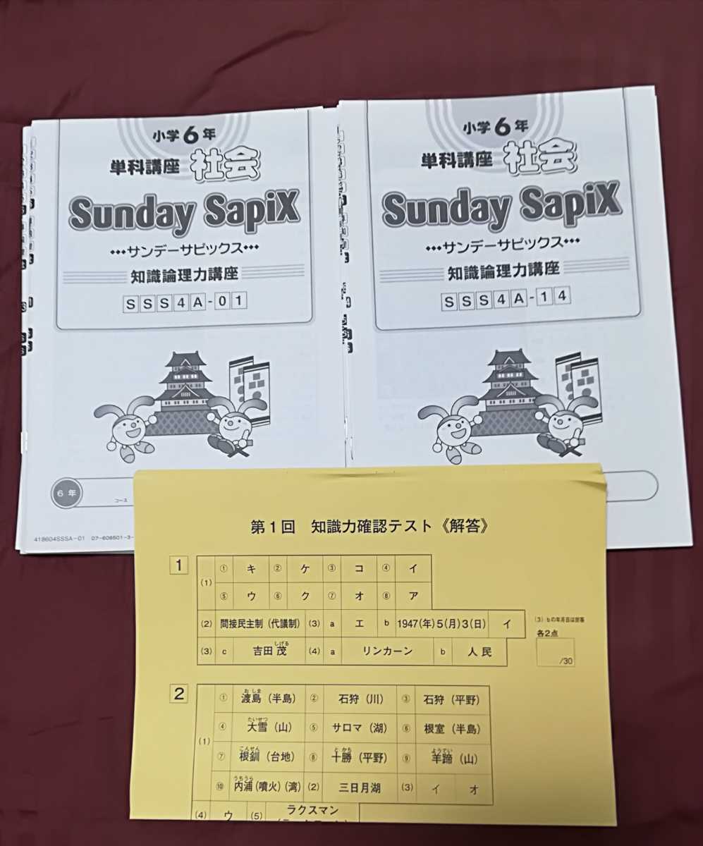 サピックス 社会 SAPIX 単科講座 Sunday SapiX 6年 Sapix サンデー