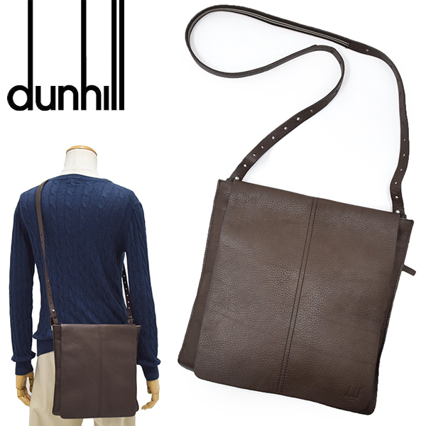高品質，格安 定価11万円 ダンヒル dunhill エンサイン 型押しカーフ 仔牛革 クロスボディ ショルダーバッグ/焦茶(かばん、バッグ)｜売買されたオークション情報、yahooの商品情報をアーカイブ公開 - オーク かばん、バッグ