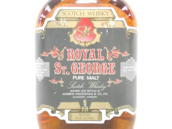 【品質保証，新品】 古酒 ROYAL ST. GEORGE ロイヤル セント ジョージ 10年 ピュア モルト スコッチ ウイスキー 特級 750ml 43% 木箱 未開栓 A34443N-M