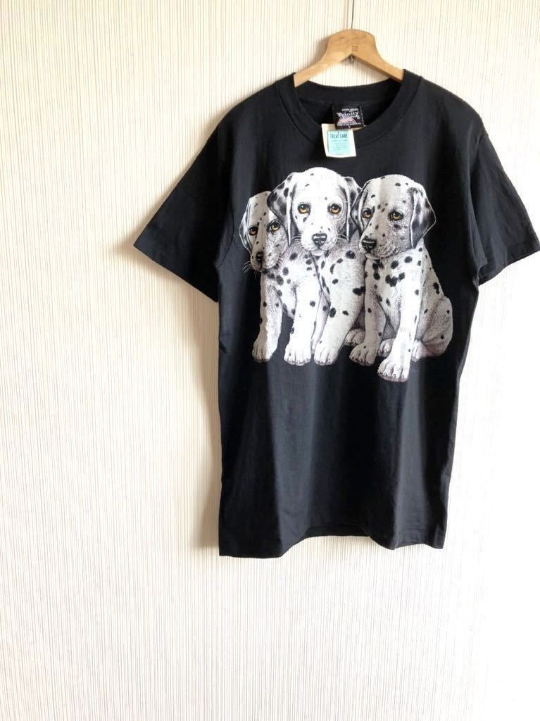 ☆★DEAD STOCK 90s USA製 VINTAGE BOBBY G’S デザイン ダルメシアン プリントTシャツ オールド ビンテージ L ビッグアニマル アートT☆★