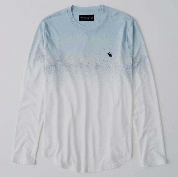 【超激得，限定SALE】 アバクロ Abercrombie&Fitch US:XXL/ライトブルー/グラデーション アイコン長袖Tシャツ(XLサイズ以上)｜売買されたオークション情報、yahooの商品情報をアーカイブ公開 - オークファン XLサイズ以上
