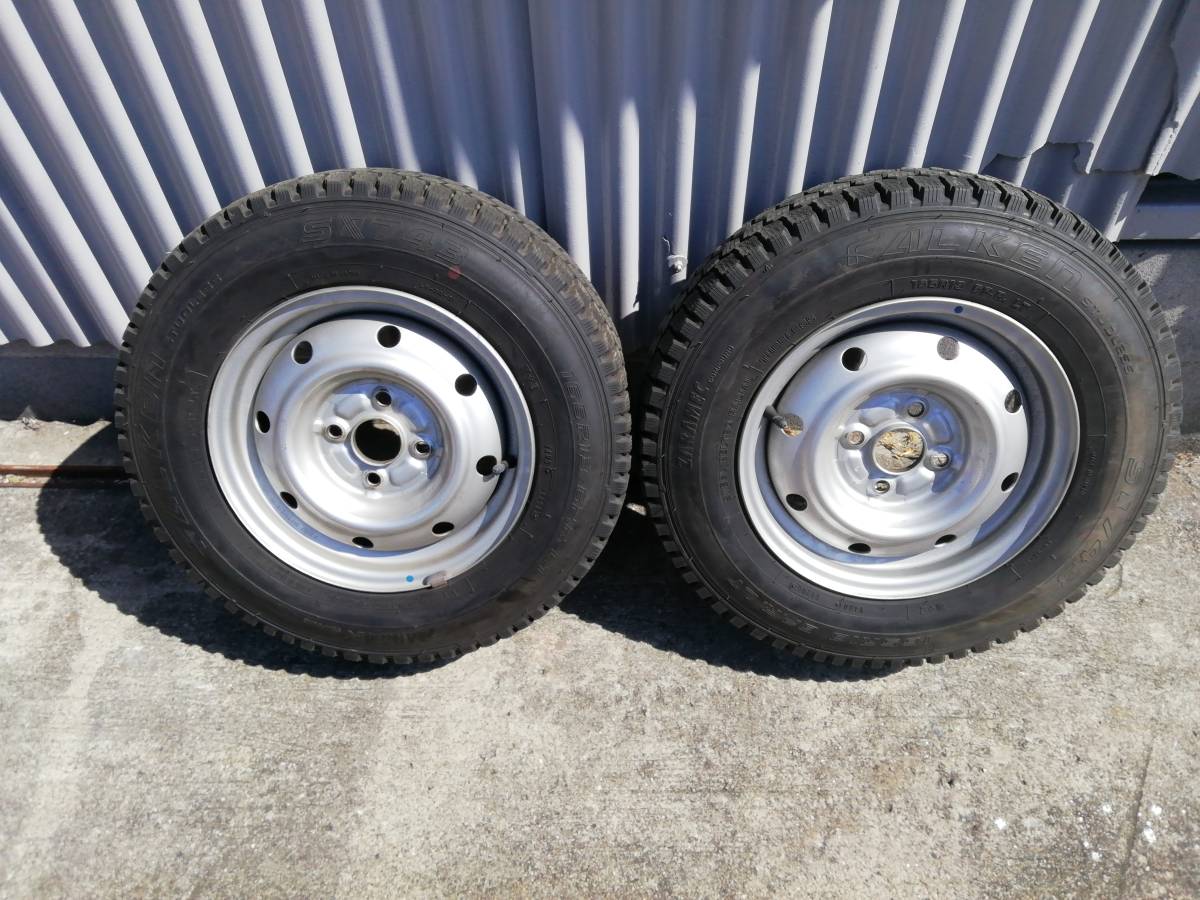 【即決あり】ファルケン製スタッドレス　S743　165R13/6PR　２本セット中古品　プロボックス・サクシード　車検・貿易・ノーマル戻し等に_1