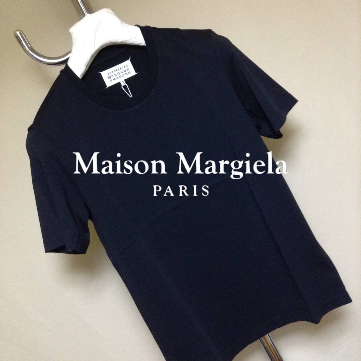 新品■48■マルジェラ 16SS■クラシックTシャツ■コットンジャージTシャツ■無地■Tシャツ■黒 系■ブラック 系■8386