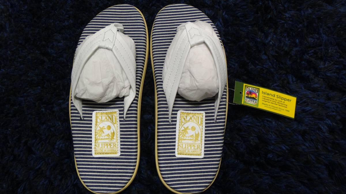 送料無料，格安 タグ付 ISLAND SLIPPER アイランドスリッパー ボーダー柄 本物 サイズ9 27cm(27.0cm)｜売買されたオークション情報、yahooの商品情報をアーカイブ公開 - オークファン 27.0cm