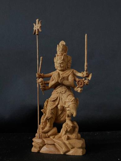 最高級 仏教工芸品 総ケヤキ材 精密彫刻 極上品 木彫仏教 仏師で仕上げ