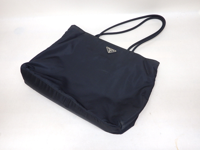 PRADA/プラダ ナイロン トートバッグ ネイビー 伊製□A4対応□難あり