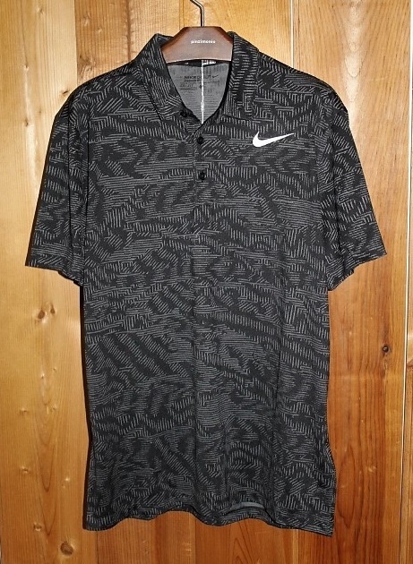 Dri-FIT Nike ナイキ ゴルフ Golf - ポロシャツ M Polo Tour ジャガード総柄入り ドライ グレー メルカリ Jacquard ブラック