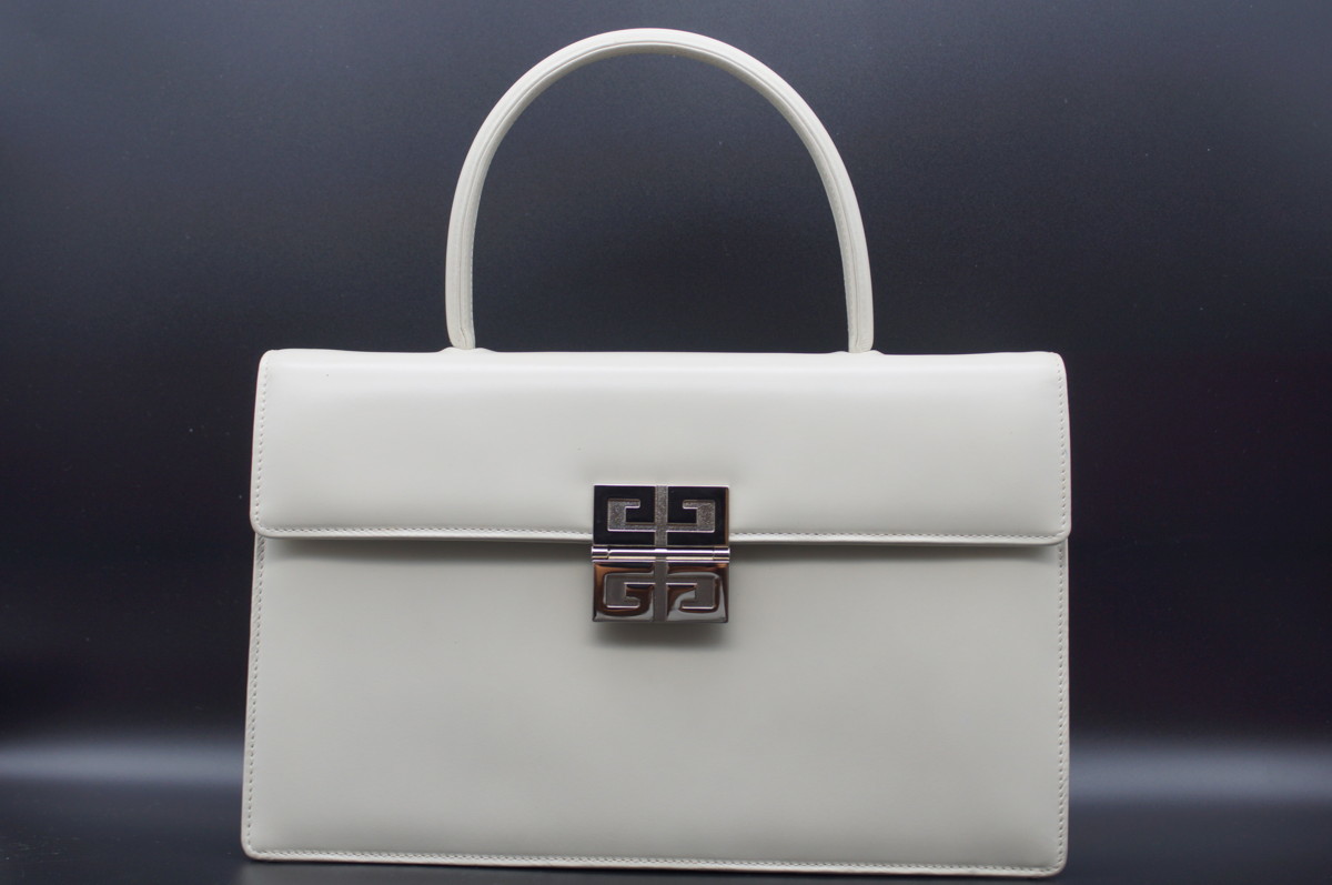 中古美品】GIVENCHY ジバンシイ ハンド/ショルダー 2way バッグ 白 