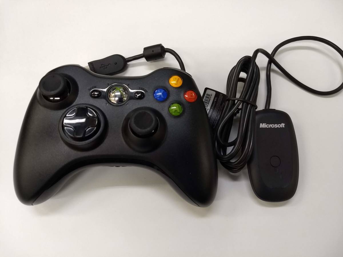 中古美品マイクロソフト Xbox 360 ワイヤレスコントローラー（Windows PC対応）_1