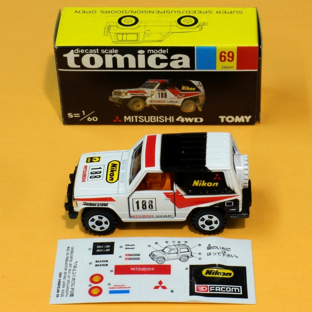 トミカ 三菱 パジェロ 日本製 黒箱 No.69 TOMY 黒 1980年代 トミー