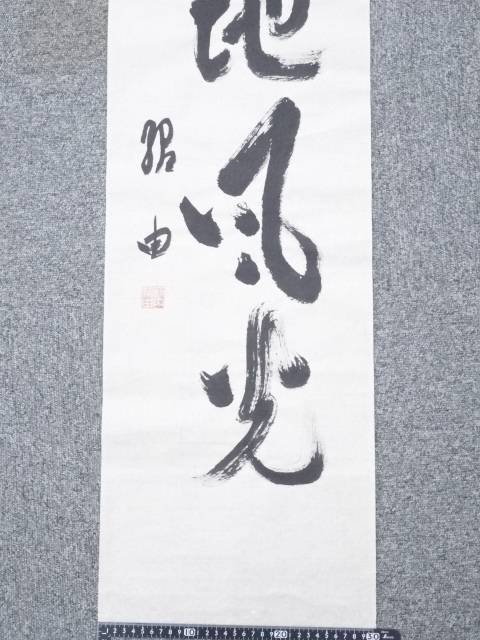 宗sou 薮内紹由（允猶斎）筆「本地風光」一行書 肉筆紙本めくり