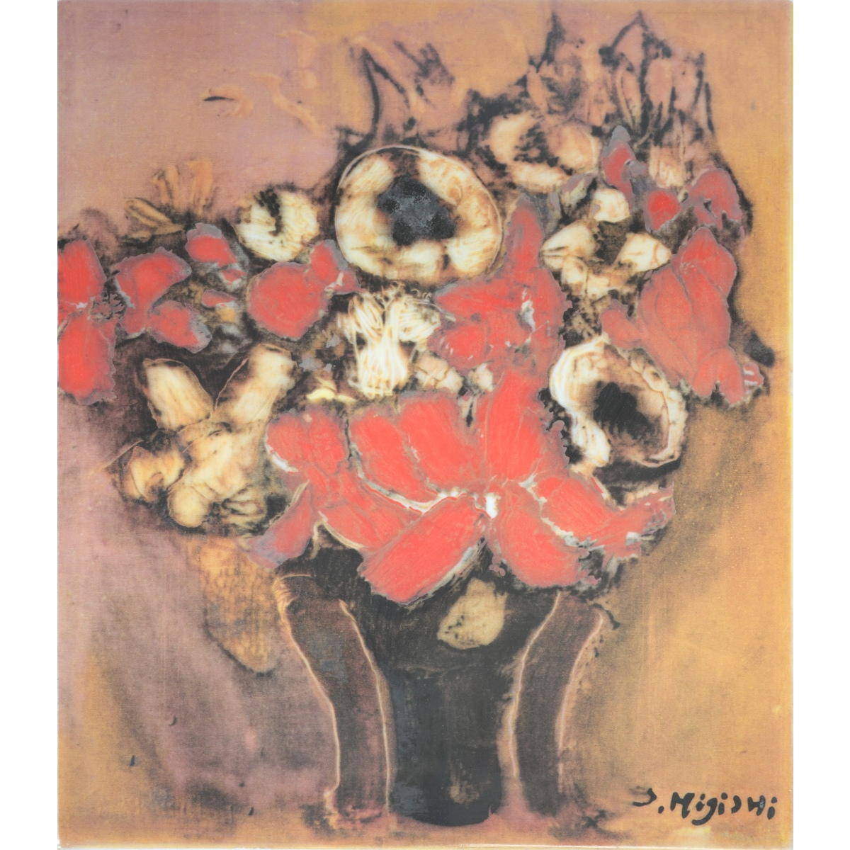 三岸節子 - 陶板画 花 Yahoo!オークション | NARUMI 鳴海製陶 洋画家