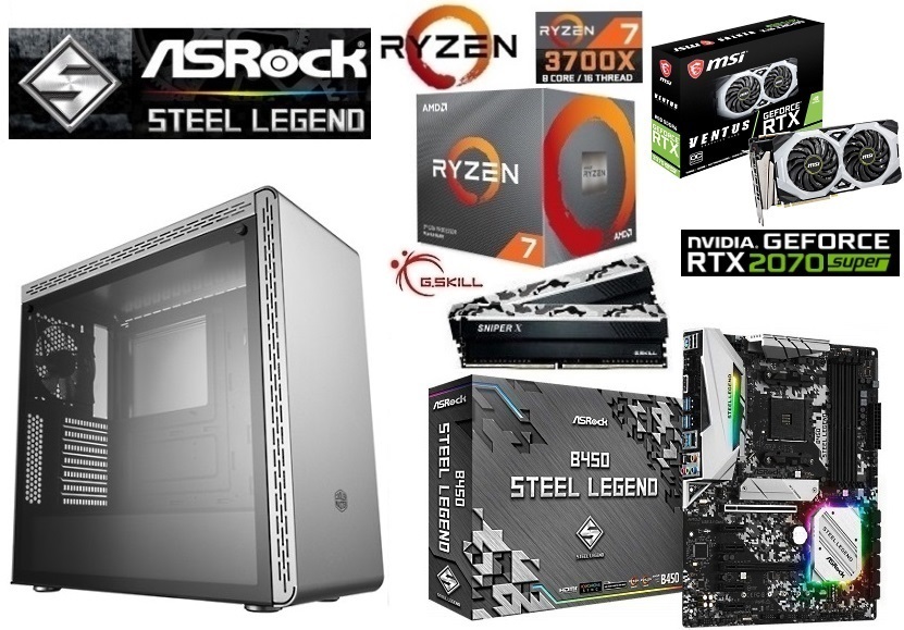 ☆最新AMD Ryzen7 3700X/RTX2070Super/B450/M2.SSD256GB/Mem16GB/750W