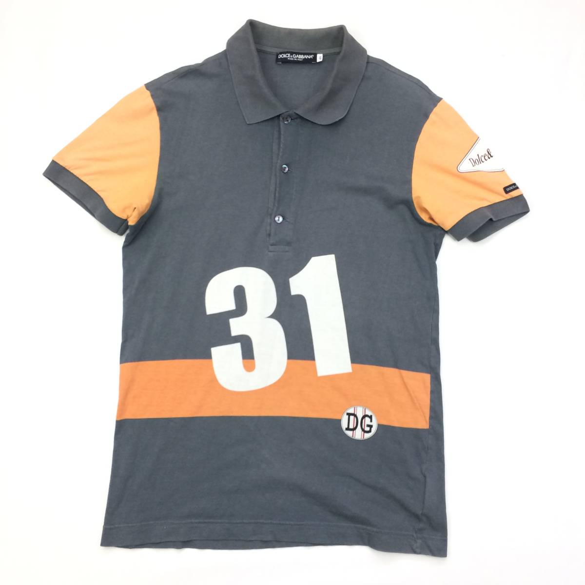 新作 DOLCE＆GABBANA/ドルチェ＆ガッバーナ ナンバーリンク31番 襟付きヘンリーネック ベースボールTシャツ/ポロシャツ(46)｜売買されたオークション情報、yahooの商品情報をアーカイブ公開 - オーク 男性用