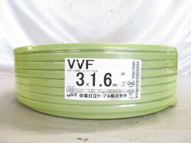 新作，爆買い 住電日立 VVFケーブル 3&times;1.6mm 100m 1巻 B50024(電線)｜売買されたオークション情報、yahooの商品情報をアーカイブ公開 - オークファン 電線