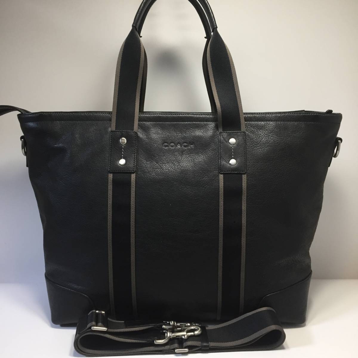 美品】COACH コーチ メンズ トートバッグ 2way レザー 黒 コーチ