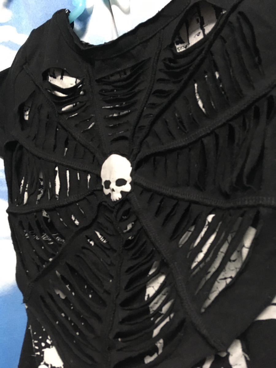 Lazy Daisy 一度着用のみ 超クール カッコいいドクロ半袖tシャツ 背部にはリアルな蜘蛛の巣付 S Mサイズ ロック 個性的なデザイン イラスト キャラクター 売買されたオークション情報 Yahooの商品情報をアーカイブ公開 オークファン Aucfan Com