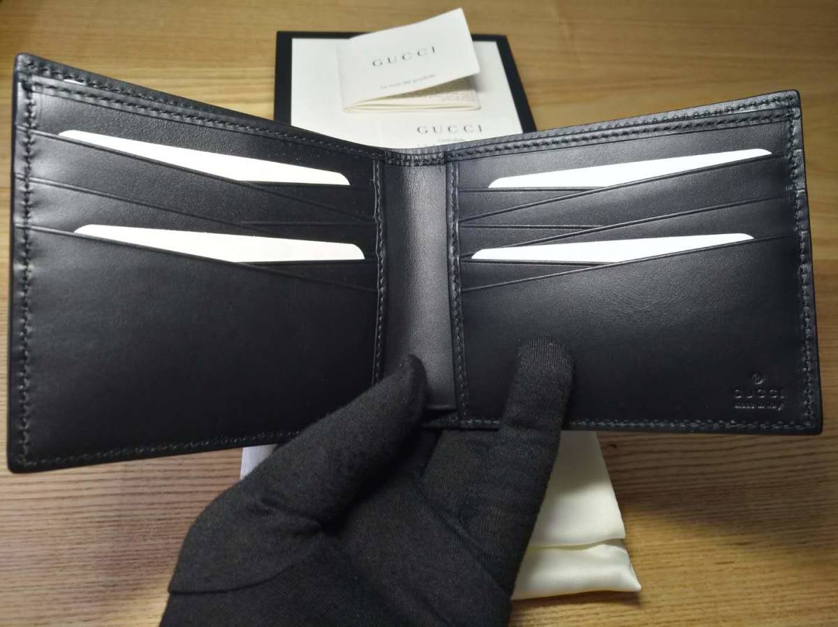 ☆GUCCI☆グッチ ゴースト GHOST レザー 二つ折り財布 新品 メンズ  