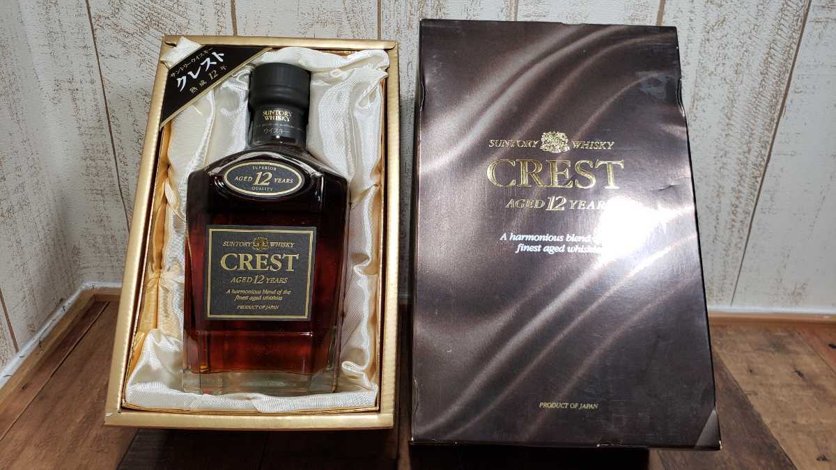 SUNTORY CREST 12年ウイスキー箱あり未開封品② SUNTORY CREST AGED12 古酒 箱付き サントリー クレスト 12年