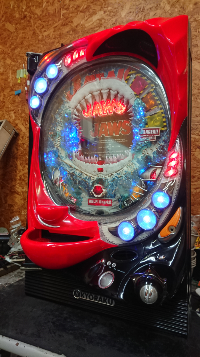 パチンコ　実機　CRぱちんこジョーズ（オート機能付き） 享楽 CRぱちんこジョーズ R80TF1 JAWS パチンコ実機 循環式 （W-4248）