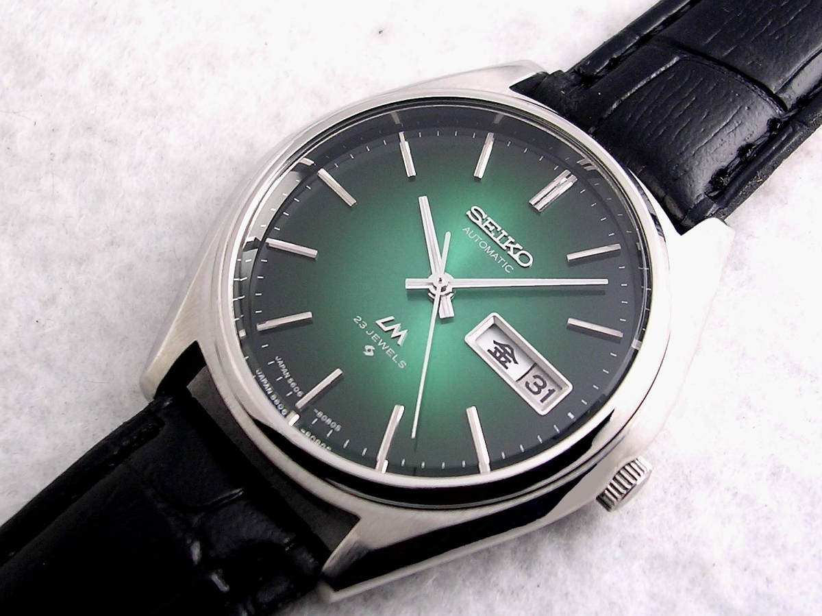 OH済 LM ロードマチック 23石 ガラス新品 自動巻 1975年物 ブルー 