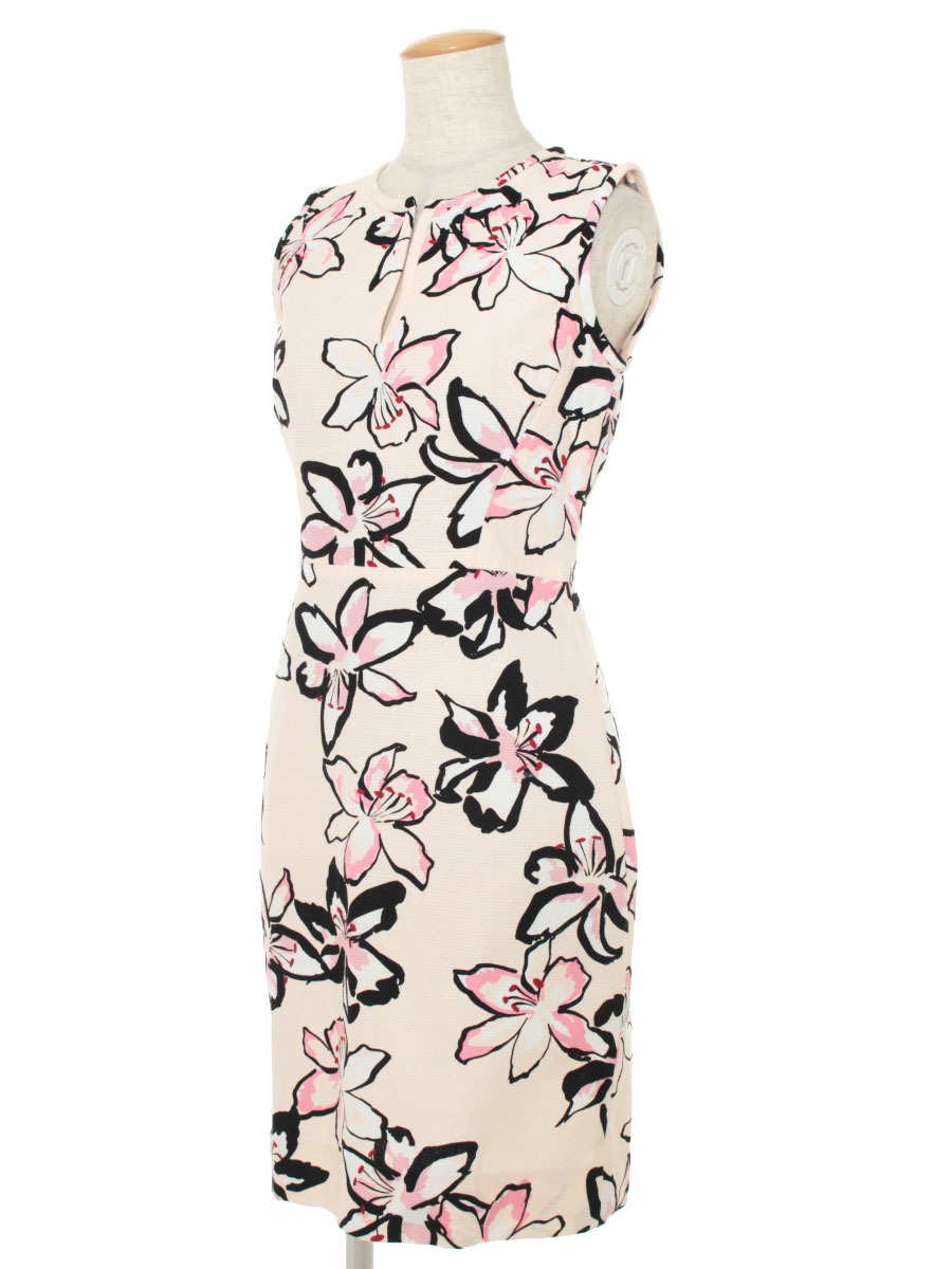 【美品】kate spade NEW YORK 花柄ノースリーブワンピース110 ケイトスペード ワンピース フラワーモチーフ 花柄 ノースリーブ 0