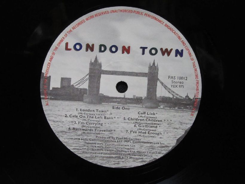 英LP Wings London Town UKオリジナル盤 初期プレス London Town - Wings – Paul Vinyl UK MPL McCartney 0 LP WINGS