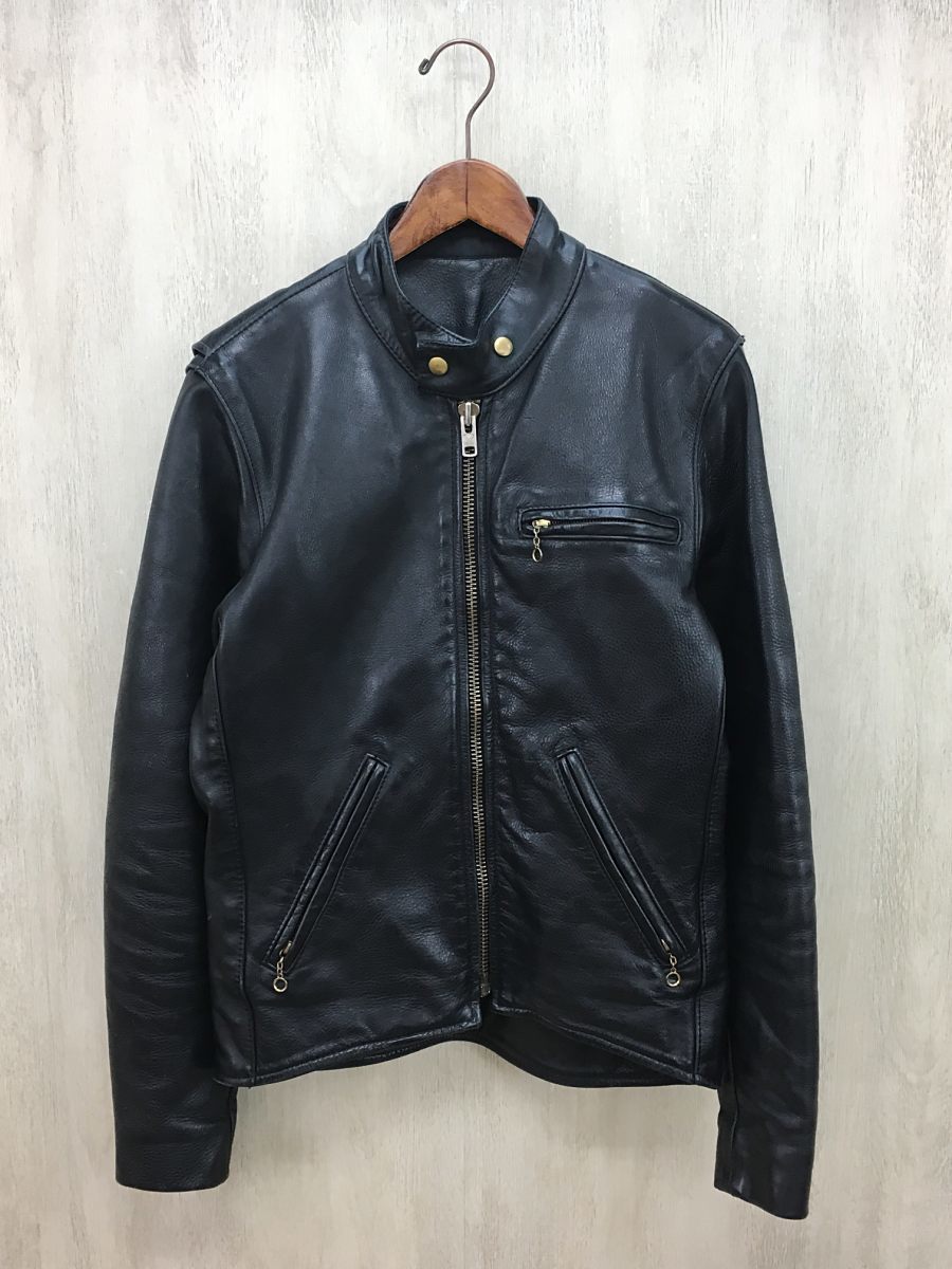 Vanson シングルライダース レザージャケット ブラック　38 VANSON◇立襟/シングルライダース/レザージャケット・ブルゾン/38