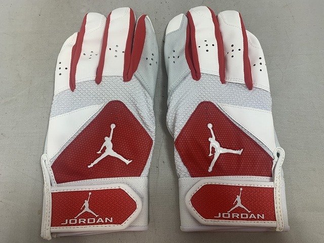 人気セール，2026 JORDAN ジョーダン 野球 打撃用 両手バッティンググローブ レッド Size-M(Mサイズ)｜売買されたオークション情報、yahooの商品情報をアーカイブ公開 - オークファン バッティンググローブ