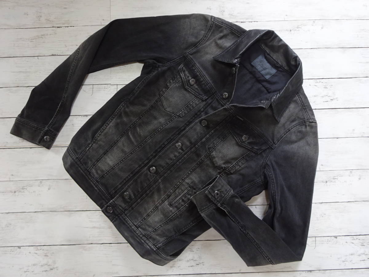 ☆DIESEL(ディーゼル) ELSHAR / 0844J / レザー襟切替ダメージブラック