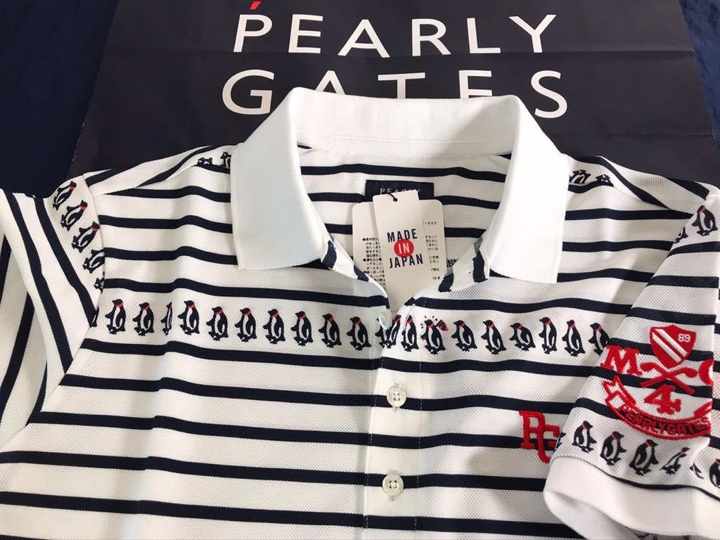 品質保証，人気SALE 本物 13401156 PEARLY GATESパーリーゲイツ/ 6 LL 超 ファインクール 鹿の子 ペンギンボーダー 半袖ポロシャツ 日本製(パーリーゲイツ)｜売買されたオークション情報、yahooの商品情報をアーカイブ シャツ