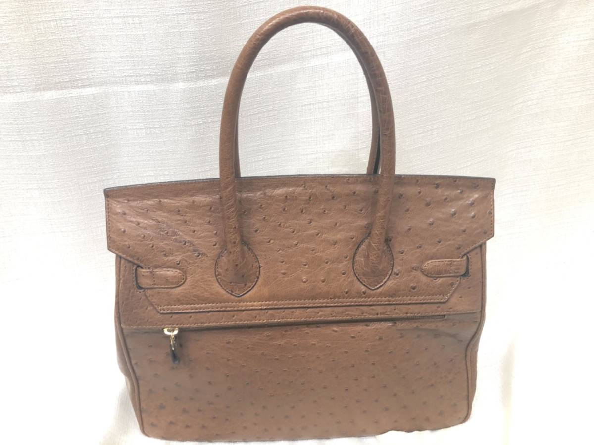 B1309 美品 JRA認定 定価280,000円 U-nus オーストリッチ レザー 