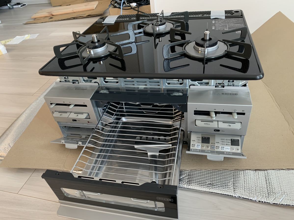 未使用！ リンナイ ビルトインコンロ ガスコンロ ガラストップ 都市ガス _5