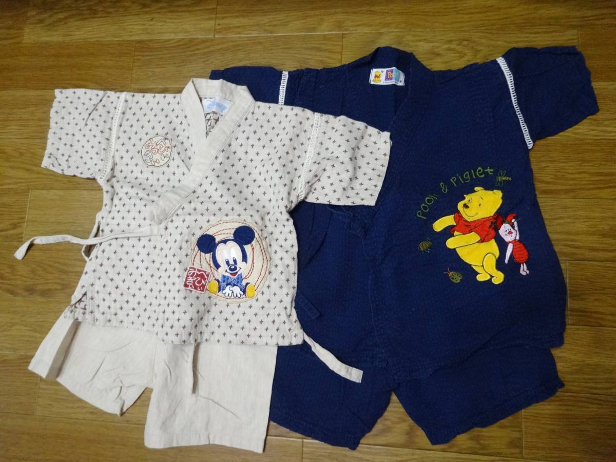 31 甚平 2枚セット 90サイズ ディズニー 男の子 90 85 94cm 売買されたオークション情報 Yahooの商品情報をアーカイブ公開 オークファン Aucfan Com